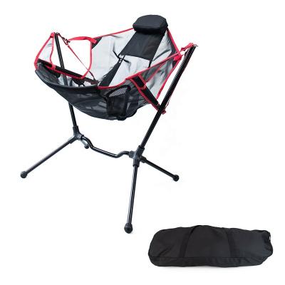 China Contemporary High Quality Aluminum Swing Chair Easy Folding Chair Heavy Bag Support Large Rocking Camping Chair for sale