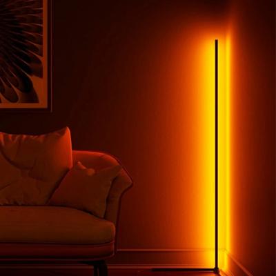 China Bedroom Remote Control Colorful Atmosphere Lighting Modern Home Decor RGB Smart Dimmable Corner Standing Nordic LED Floor Lamp for sale