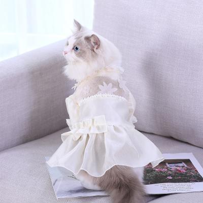 China Pretty Cute Dress Cat Designer Pet Clothes Princess Dress 2021 New Pet Clothes Thin Wholesale Viable Anti-hair Loss for sale