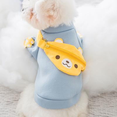 China Viable Spring Autumn New Milk Shreds Dog Clothes Cute Backpack Dog Clothes Breathable Little Puppy Bichon T-Shirt for sale