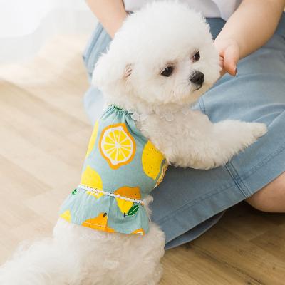 China New Styles Viable Hot Selling Styles Floral Print Lace Leisure Cotton Cat Dog Vests Puppy Kitten Pet Shirt Pet Clothes for sale