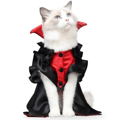 China New Viable Hot Sale Halloween Pet Vampire Witch Halloween Costume Funny Prank Pet Clothes Cat Dress for sale