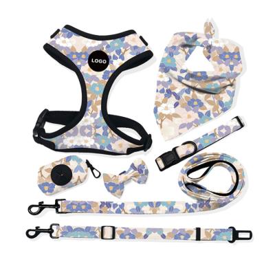 China Wholesale Personalized Soft PVC Dog Harness Leash Collar No Pull Adjustable Dog Harness Personalized Dog Chest Harness Collar and Leash for sale