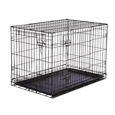 China Breathable Factory Direct Bold Folding Dog Cage Pet Metal Cage Heavy Duty Large Dog Crate for sale