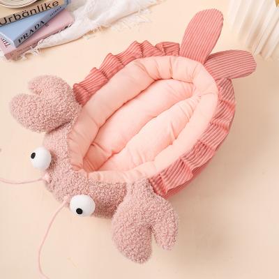 China New Breathable Cat Nest Summer Soft Comfortable Cat Litter Pet Lobster Shaped Cat Bed Cartoon Shape Lobster for sale