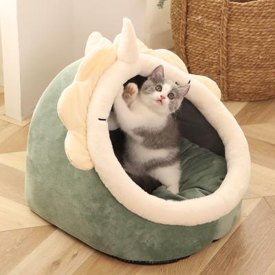 China Factory Wholesale Washable Cat Nest Detachable And Washable Cat Villa House Round Plush Dog Pet Nest Breathable for sale