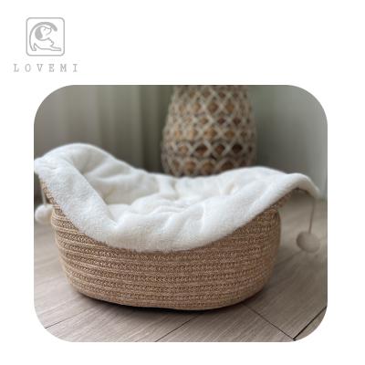 China Travel Luxury Round Beds Wool Puppy Kennel Kitten Washable Cushion Pet Dog Beds & Accessories Long for sale