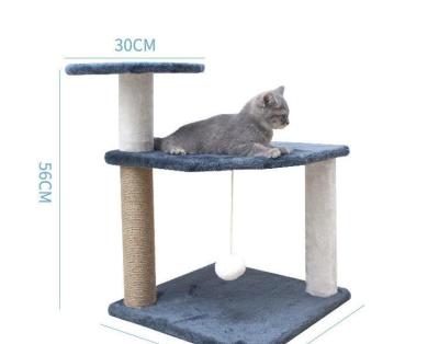 China Durable High Quality Double Deck Plush Cat Tree Scratching Post For Climbing And Scratching for sale