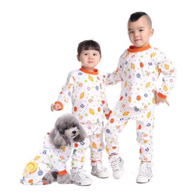 China Viable wholesale leisure letter soft cute pet and human matching clothes pajamas pet clothes for sale