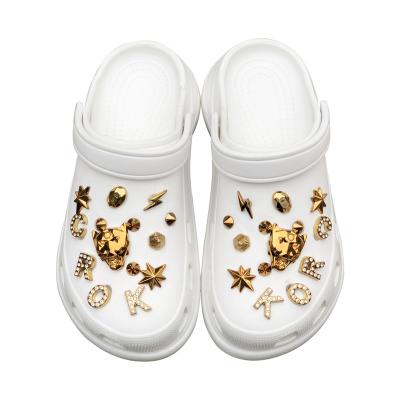 China Wholesale Fashion Durable ABS Rhinestone Shoe Decoration For Clog Classic DIY Sandals Custom Shoe Charms for sale