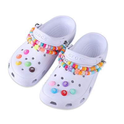 China Durable 2022 fashion soft style colorful beads shoe charms for girls women PVC shoes accessories for sale