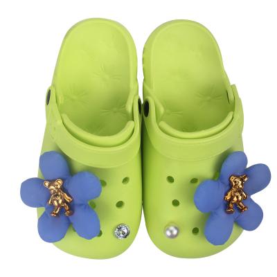 China Durable Hot Girl Sandal Flowers Garden Sale Rubber Shoe Accessories For DIY Clog Decoration for sale