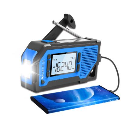 China New 2021 Solar Radio LCD Digital Display AM Fm Switch Noaa Time Band Solar Radio for sale