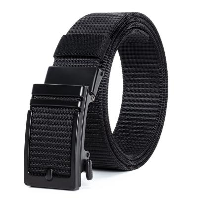 China Leisure/Work/Outdoor Sports Men's Ratchet Web Belt, 1.25 Inch Nylon Automatic Buckle Belt No Holes Invisible Belt For Men for sale