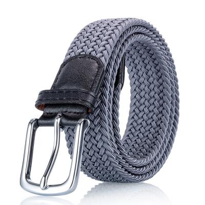 China Leisure/Work/Outdoor Sports Spot 3.5cm Stretch Canvas Belt Pin Buckle Belt Filamentation Woven Unisex Non-porous Elastic Belt for sale