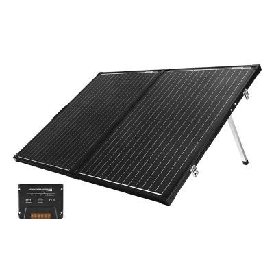 China Portable Solar Panel Outdoor Camping 200W Portable Folding Solar Panel Kit with MPPT Controller RZ200MN for sale