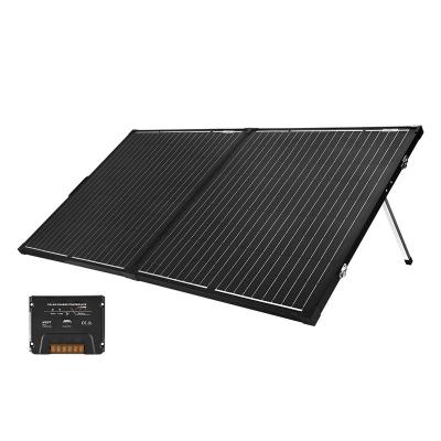 China Folding Solar Panel Outdoor Camping 160W Portable Folding Solar Panel Kit with MPPT Controller RZ160MN for sale