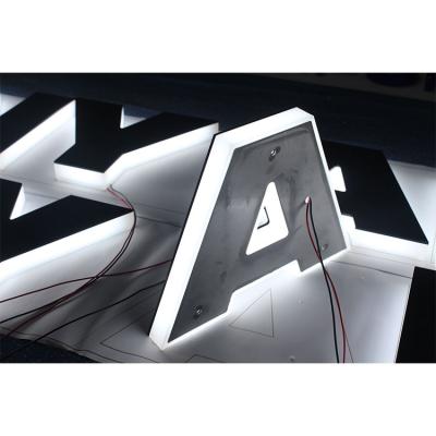 China Customizable Indoor and Outdoor Decoration LED Back Light Letter Billboard Chain Store 3D Facade Signs for sale