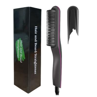 China Professional Custom Hair Straightener Comb Machine Heat Adjustable Ceramic Hot Brush Comb Ceramic Electric Comb Hair Straightener Anti-Static for sale