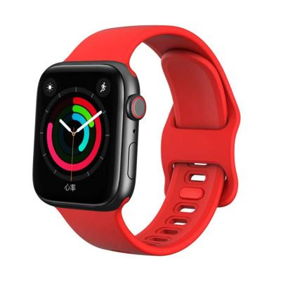 China New Design Sport Buckle Silicone Rubber Watch Band For Silicone Apple Watch Strap Series 5 40mm 44mm for sale