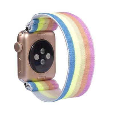 China Fabric Suitable For Apple Watch Bands Elastic Nylon Apple Printing Strap Printing Hair Ring Strap for sale