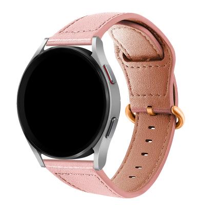 China 20MM 22MM Classic Buckle Leather Leather Watch Band For Samsung Galaxy Watch4 40mm 42mm 44mm 46mm for sale