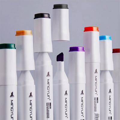 China Hot White Brush Color Watercolor Double Tip Sales 48 Color Drawing Highlighter Bar Fluorescent Marker Pen for sale