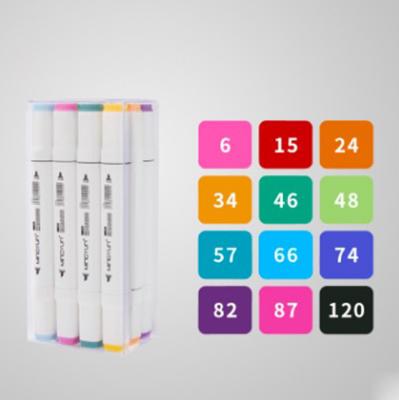 China Multi Drawing Marker Pen 12 Colors Paint Dual Tip Brush Watercolor Set For Highlight Writing for sale