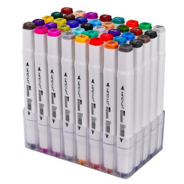 China Drawing 24 Color Double Tip Fluorescent Watercolor Brush Color Highlighter Bar White Marker Pens Have Running Pen for sale