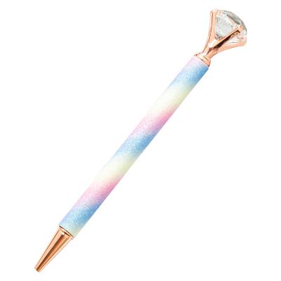 China Pen Brand Manufacturers Luxury Colorful Promotional Diamond Encrusted Metal Ballpoint Pen for sale