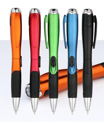 China Promotional Pen Cheap Solid Color Promotional Pen With LED Light Plastic Ballpoint Pen for sale