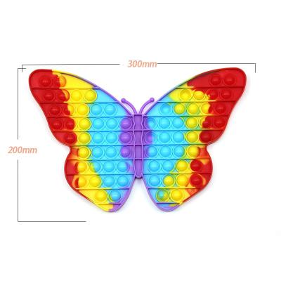 China Stress Relax Ainbow Bubble Butterfly Luminous Tie-Dye Silicone Relaxation Toy Puzzle Decompression Adults And Children for sale