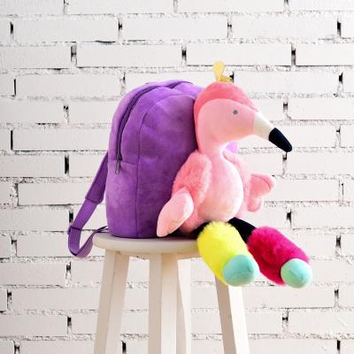 China New Plush Flame-bird Plush Backpack Student Backpack Environmentally Friendly Cute Cartoon Plush Child Teen Bag for sale