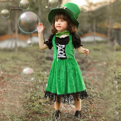 China Bow Link Cosplay Dwarf Irish Leprechaun Hat Dress Halloween St Patrick's Day Costume Children's Day Cosplay Clothing for sale