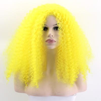 China Best Selling Foreign Trade Headwear AliExpress Amazon Supply Synthetic Wig Red White Yellow Green Gold Long Curly Hair for sale