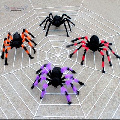 China Funny Toy agelena Plush Prop Bar Mix Halloween Decorations Spider Colorful Spider 30cm for sale