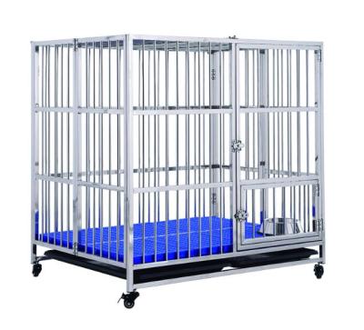 China 201 Breathable Large Stainless Steel Kennel Pet Kennel Strong Folding Cages for sale