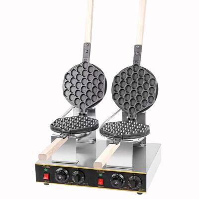 China Hotels Professional Commercial Egg Waffle Making Electric Double Heads Bubble Waffle Maker Machine for sale