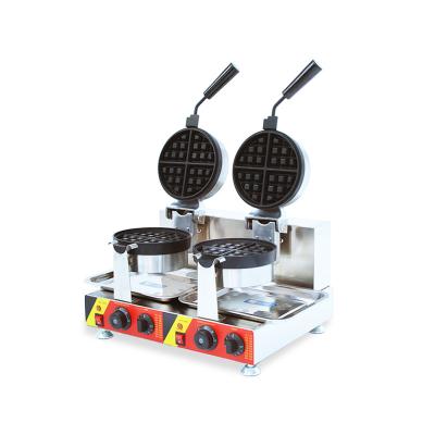 China Hotels Double head Commercial electric rotary waffle maker for sale Digital Egg Bubble Waffle Maker with rotatable plate for sale