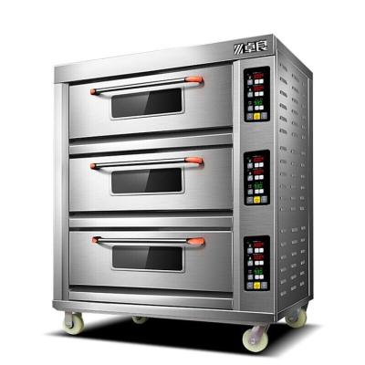 China Commercial catering Commercial Electric Deck Oven Mono Harmony 28 kw Bakery 3 Deck 9 tray Oven 65