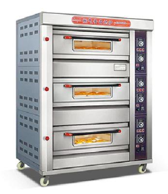 China Commercial catering Industrial 3 Deck 6 Tray Gas Cake Pizza Electric Baking Oven Commercial Machine Equipment Gas Bread Oven Bakery Deck Oven for sale