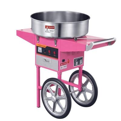 China Modern 110V Sweet Sugar Floss Electric Cotton Candy Maker Making Machine Sugar Cotton Candy Commercial Cotton Candy Machine With Cart for sale