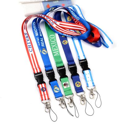 China Wholesale Custom Mexican Soccer Football Sport Neck Strap Sports Teams Flag Promotion Country Mexico National Lanyard With Buckle for sale