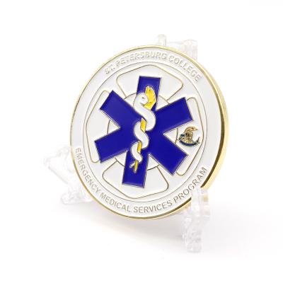 China China No Min Custom Metal Enamel Emergency Medical Service Florida Paramedic Souvenir Soft Challenge Coin for sale