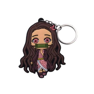 China Environmental Friendly Custom Soft PVC Double Sided Anime Girl 3d Keychain Logo Cartoon Shaped Innovative Rubber Princess Key Chain for sale