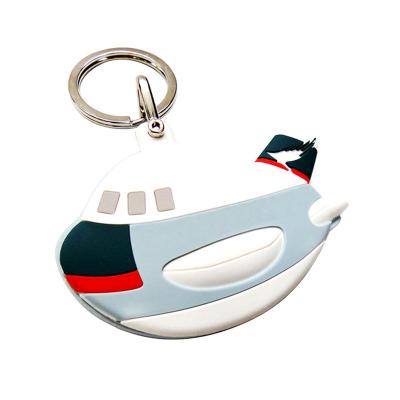 China Custom PVC Airbus keychain 3d environmentally friendly aircraft eco friendly rubber key chain for sale for sale