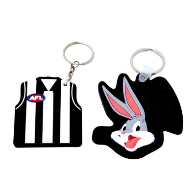 China Environmental Friendly No Min Cartoon Rubber Keychain 2d/3d Costume Rabbit Key Chain Key Chain Custom Design Cute Animal PVC Soft Rabbit Key Chain for sale