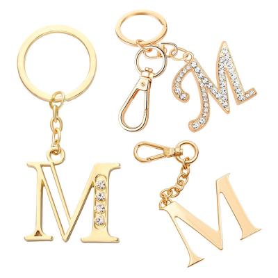 China Promotion 2021 Promotion 2021 Wholesale Custom Initial Letter Shape Metal Logo Reasonable Price Alphabet Keychain Hot Selling Gold Key Chain for sale