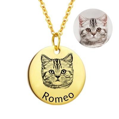 China Custom logo eco personalized pet cat dog animal ID tag high quality America metal gold plating round name tag for engraving for sale