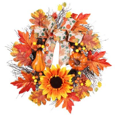 China Plastic Maple Leaf Garland Thanksgiving Wall Hanging Harvest Festival Artificial Flower Home Decoration for sale